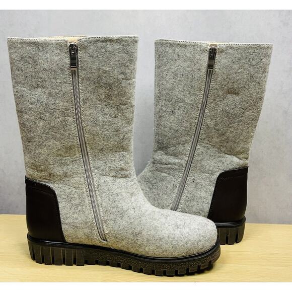 Azura Nehal Mid Calf Boot Contrast Floral Embroidered Fleece Lined Women Size 39 - Picture 7 of 12